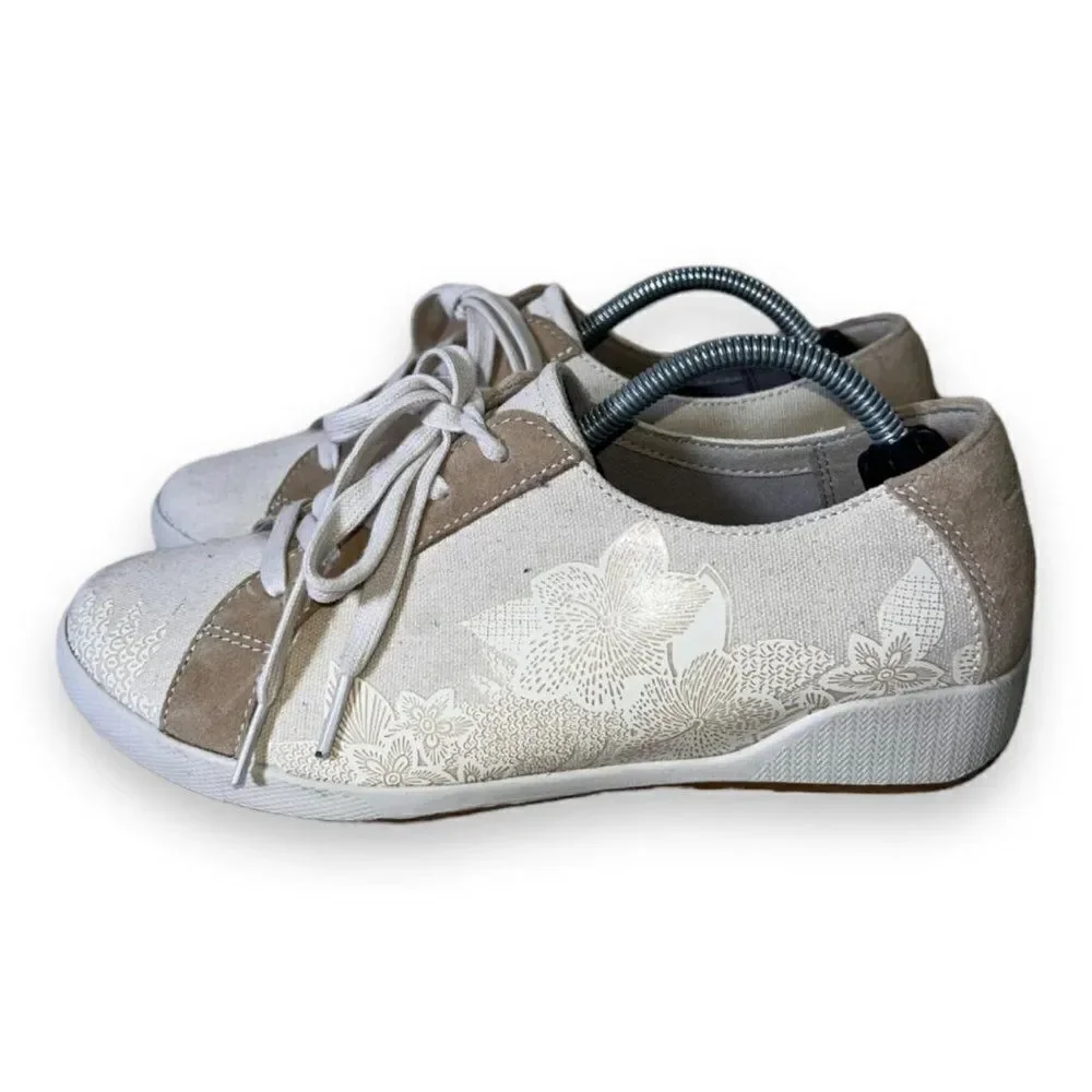 Dansko‎ Olisa Floral Print Sneakers Beige/Tan 47100303303 Women's 7.5-8